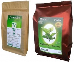 100 g de feuilles de Jiaogulan et 125 g de feuilles de Mûrier Morus alba Bio